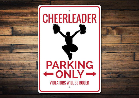 Cheerleader Parking Sign