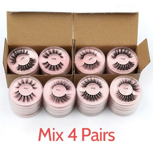 Lashes 4/50/100 pcs eyelashes bulk 3D mink lashes Natural False